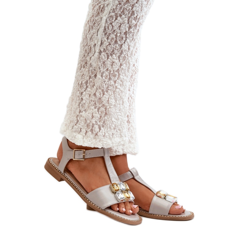 S. BARSKI Sandales pour femmes avec détails décoratifs S.Barski beige