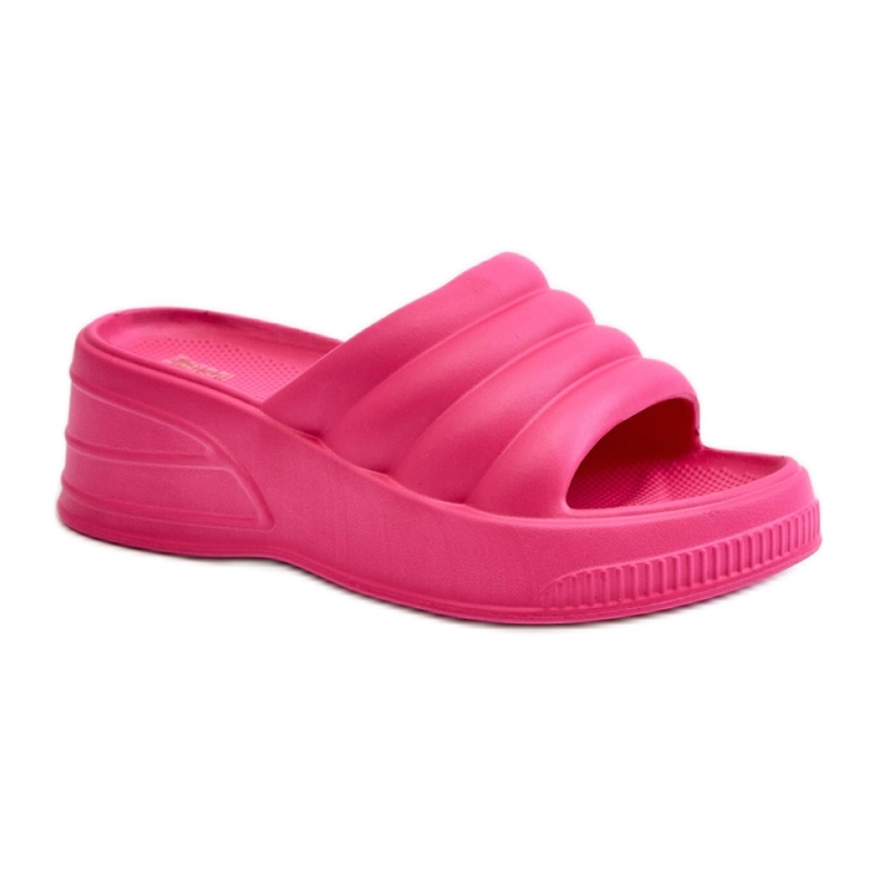 Chaussons plateforme femme Fuchsia rose