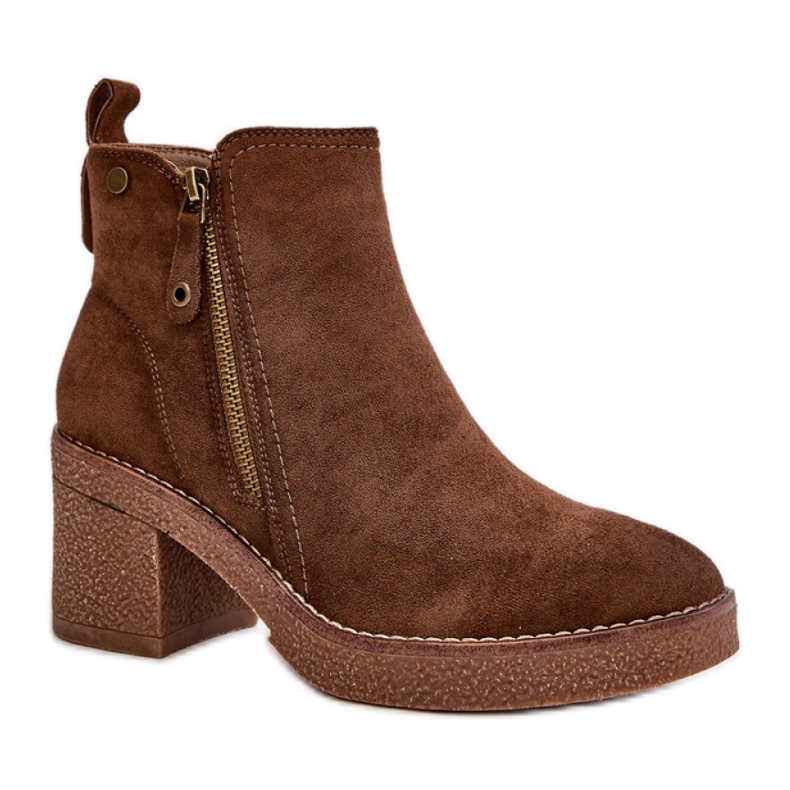 Bottines à talons hauts pour femme marron brun Bottines à talons hauts pour femme marron brun