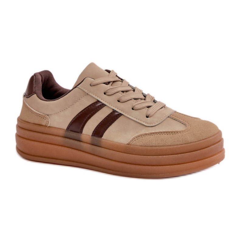 Chaussures de sport à plateforme marron brun