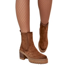 Bottines pour femmes en éco-daim brun