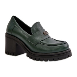 Chaussures en cuir femme Zazoo vert