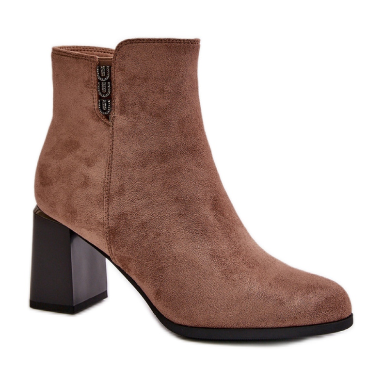 Bottines femme marron beige