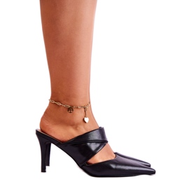 Tongs noires élégantes à talons hauts le noir Tongs noires élégantes à talons hauts le noir