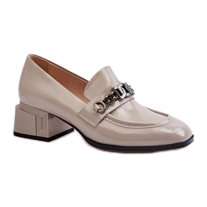 S. BARSKI Escarpins laqués avec bloc S.Barski Grey gris