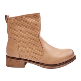 Bottines à tige décorative beige