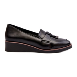 Chaussures pour femmes avec un léger compensé noir le noir