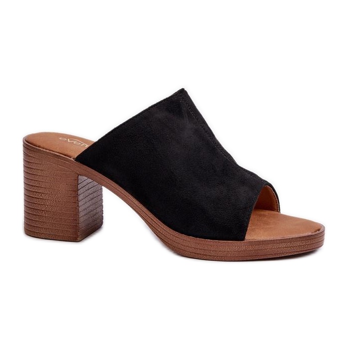 Tongs noires élégantes à talons hauts le noir