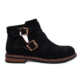 Bottines femme à rayures décoratives Noir le noir