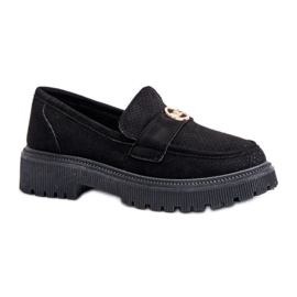 Mocassins avec détail doré Noir