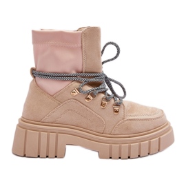 FB3 Bottines femme en daim beiges
