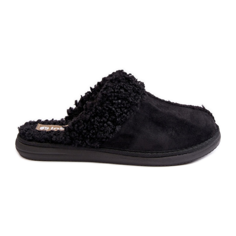 Inblu Chaussons femme noirs avec fourrure le noir
