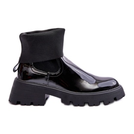 Step in style Bottines Chelsea Modèle Pavo DES925M Noir Lakier - Entrez avec style le noir