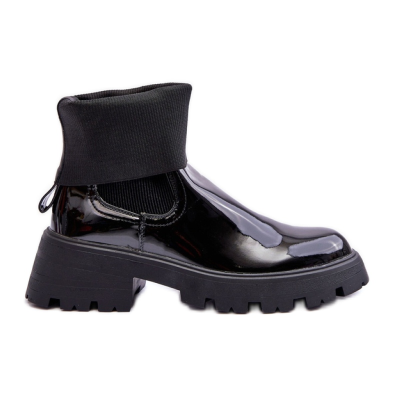Step in style Bottines Chelsea Modèle Pavo DES925M Noir Lakier - Entrez avec style le noir