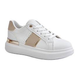Chaussures de sport pour femmes sur la plateforme Beige blanc
