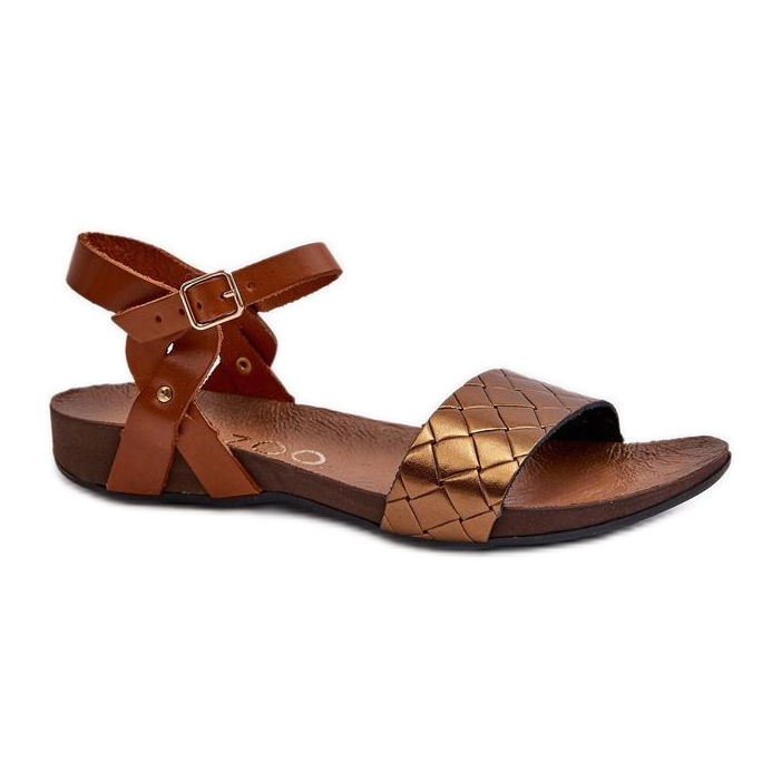 Sandales femme en cuir Zazoo Copper brun