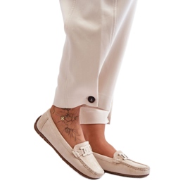 Mocassins femme en daim beige