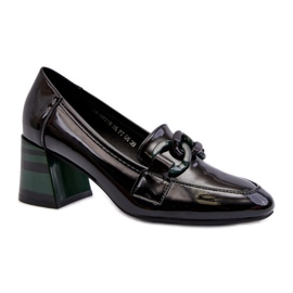 Escarpins femme à talons hauts avec décoration Noir/Vert le noir Escarpins femme à talons hauts avec décoration Noir/Vert le noir