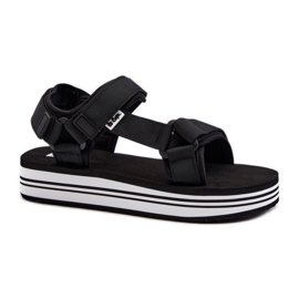 Sandales plateforme femme Lee Cooper Noir/Blanc