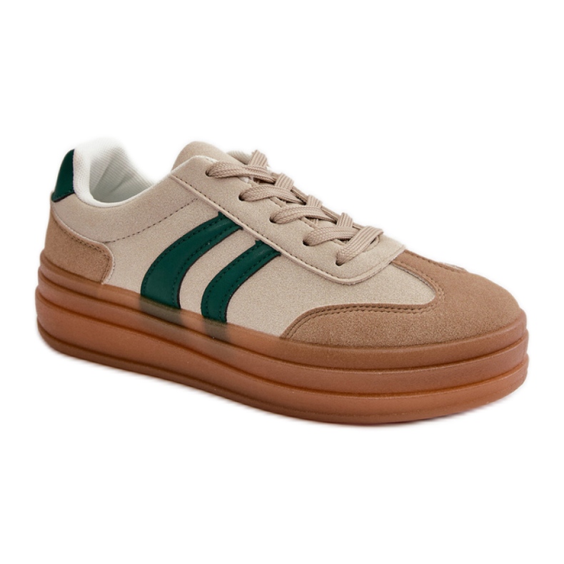 Chaussures de sport à plateforme beige/vert Chaussures de sport à plateforme beige/vert