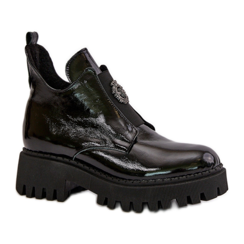 Bottines femme en cuir avec décoration Zazoo Noir le noir