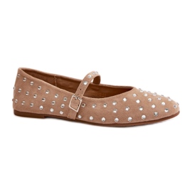 Ballerines décorées avec une ceinture Beige
