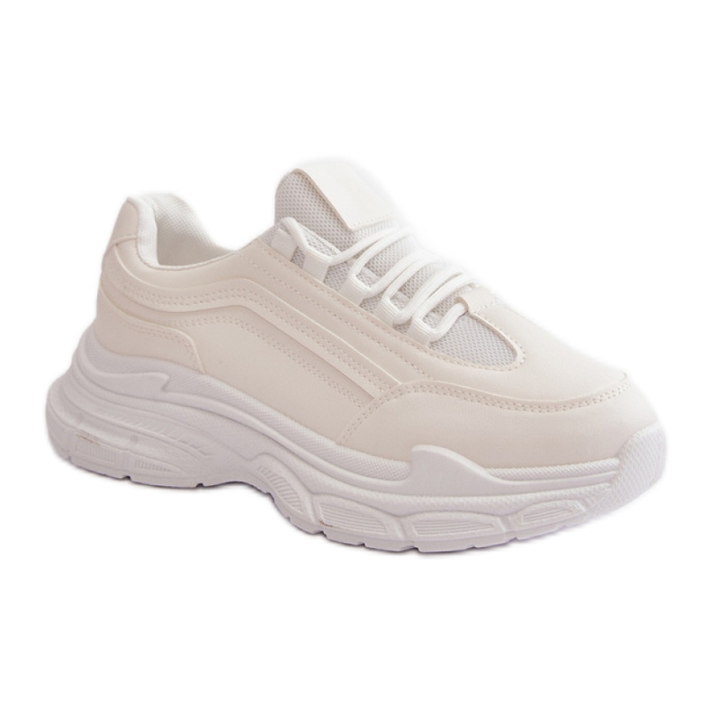 Chaussures de sport à semelle épaisse, blanches