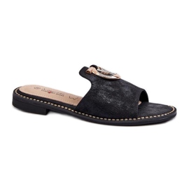 Tongs pour femmes avec décoration S.Barski Noir