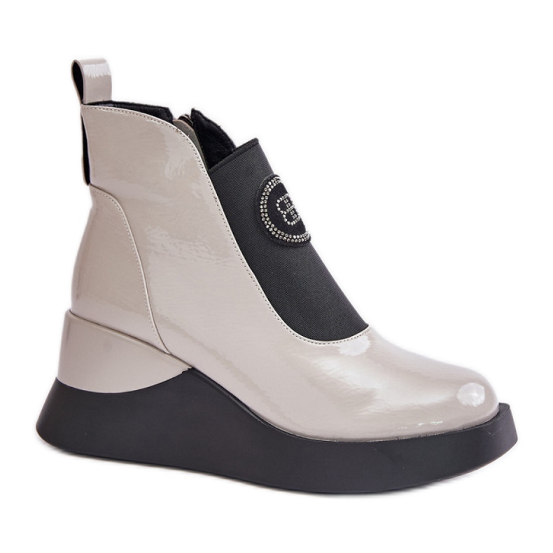 Bottines pour femmes sur la plateforme S.Barski Light Grey gris