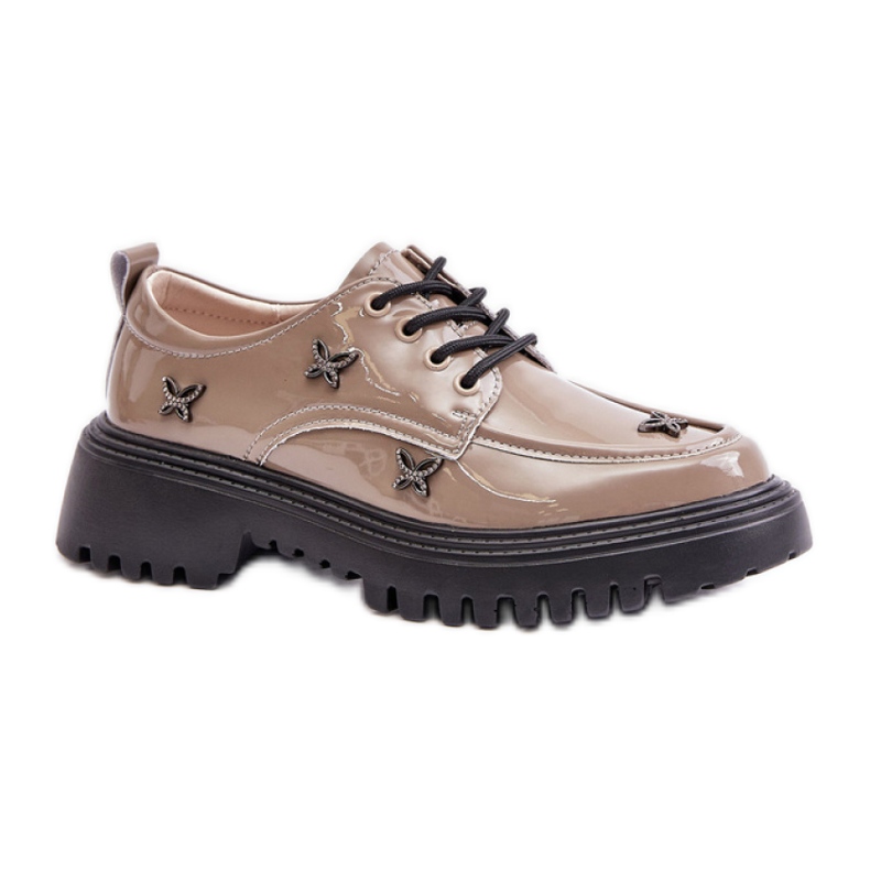 Chaussures pour femmes avec décorations beige foncé