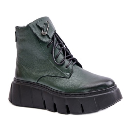 Zazoo Bottines plateforme vert foncé pour femmes