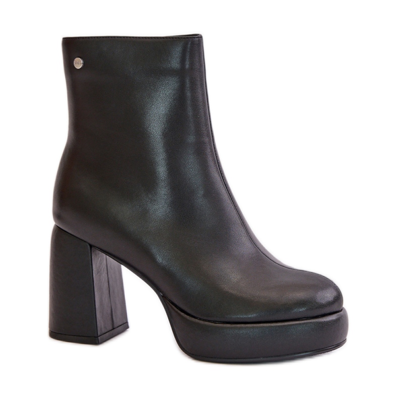 GOE Bottines à talons hauts et plateforme le noir