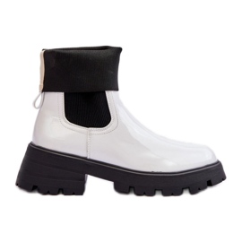 Step in style Bottines Chelsea Modèle Pavo DES925M Vernis Blanc - Entrez avec style blanche