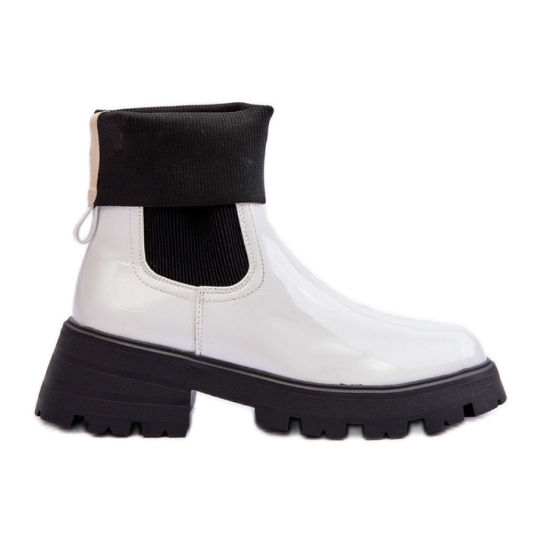 Step in style Bottines Chelsea Modèle Pavo DES925M Vernis Blanc - Entrez avec style blanche