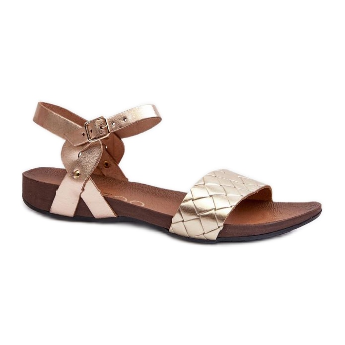 Zazoo Sandales femme en cuir doré d'or