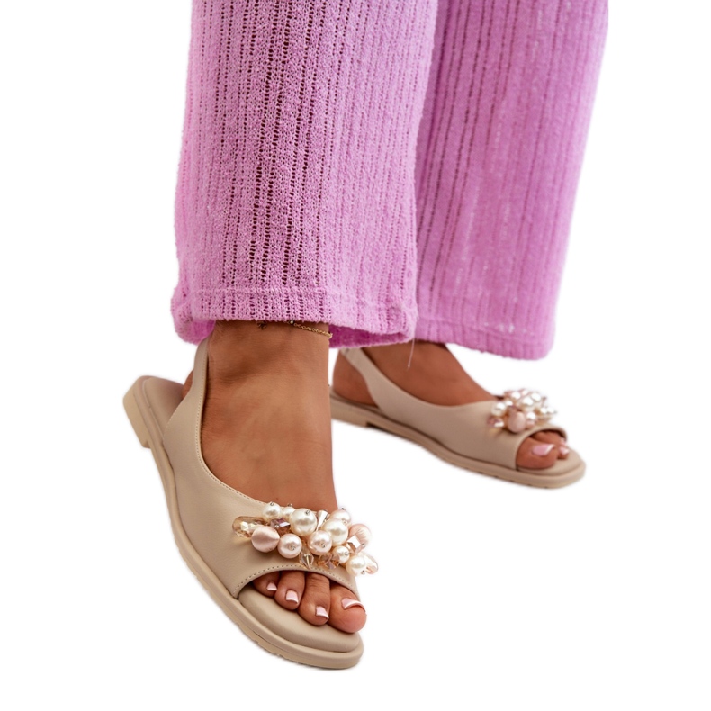 Sandales pour femmes avec décorations S.Barski Beige