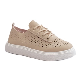 Baskets plateforme ajourées beiges Baskets plateforme ajourées beiges
