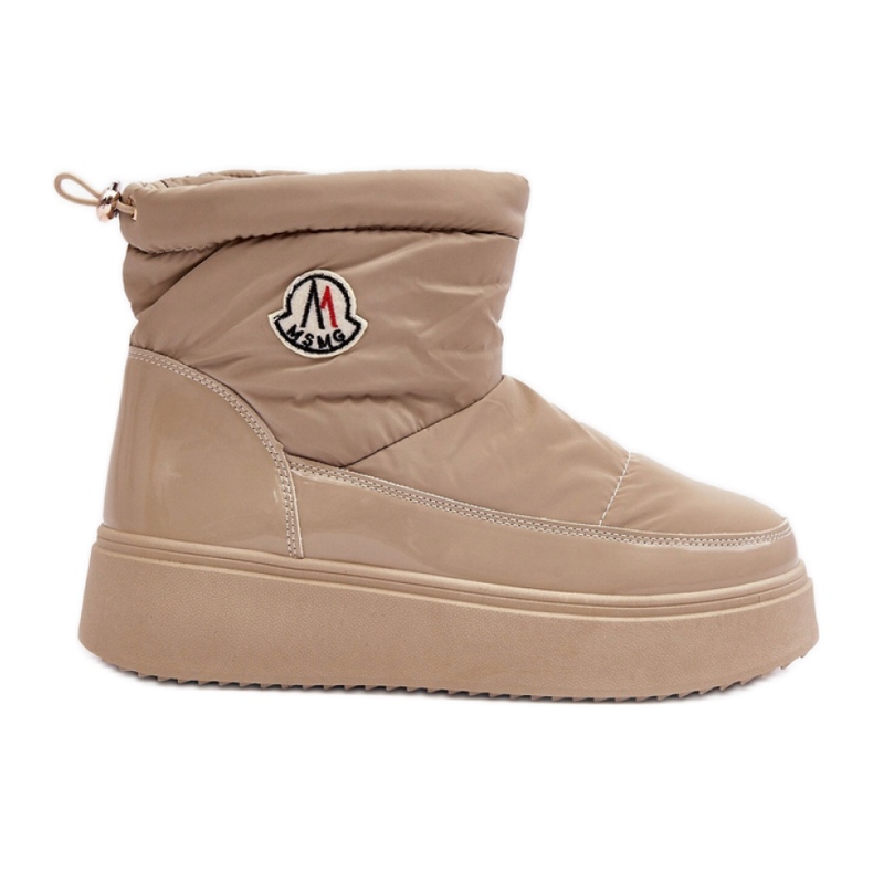 Boots de neige plateforme femme beige