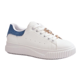 Baskets pour femmes avec épingles Blanc/Bleu blanche