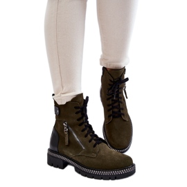Laura Messi Bottines isolées en daim vert