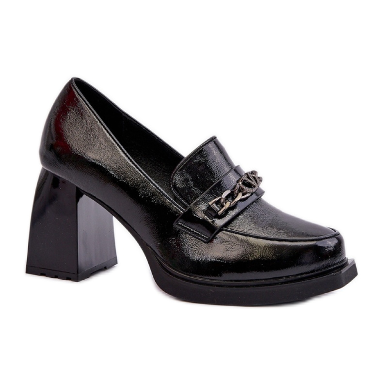 Escarpins à talons hauts vernis noirs le noir