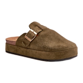 Chaussons pour femmes sur la plateforme Green vert Chaussons pour femmes sur la plateforme Green vert