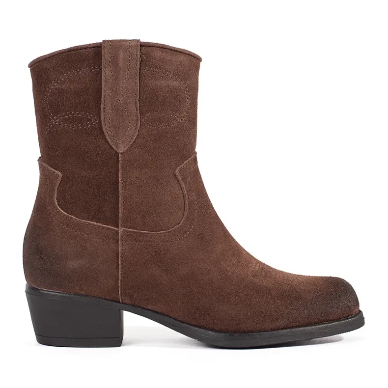 Bottes de cowboy en cuir marron par Sergio Leone brun