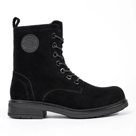 Baggies pour femmes noires en cuir nubuck naturel par Sergio Leone