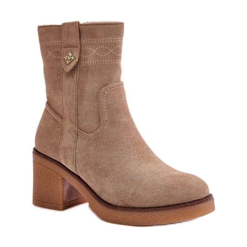 Bottines beiges classiques pour femmes