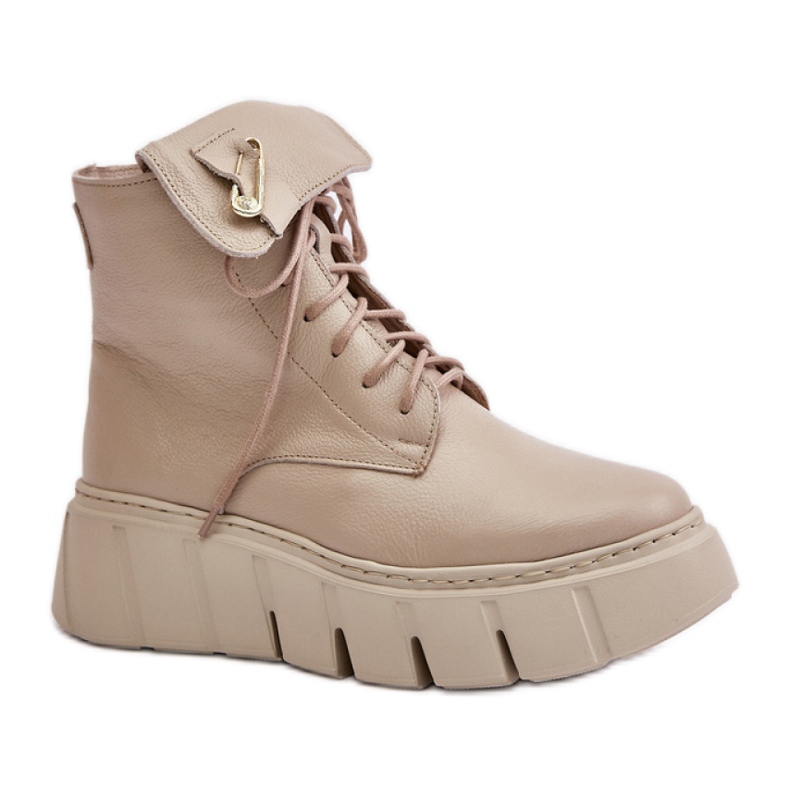Zazoo Bottines plateforme femme beige