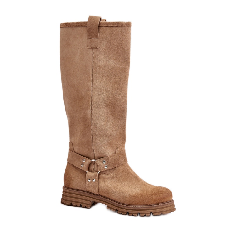 Bottines pour femmes en daim naturel Lewski Beige