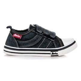 American Club Baskets en jean pour garçon noir