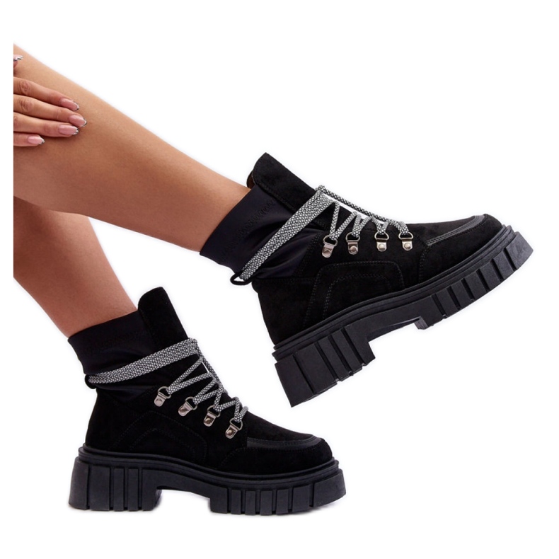 Step in style Bottines Modèle Acorn 88-65 Noir Daim - Entrez avec style le noir