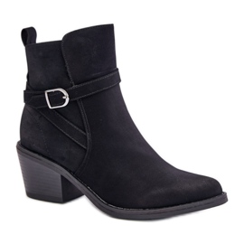 Santiags noires à talons hauts